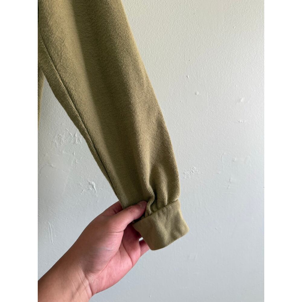 Madewell | Olive Green 1/2 Button Up Textured Long Sleeve Pullover Casual Preppy - Picture 5 of 11
